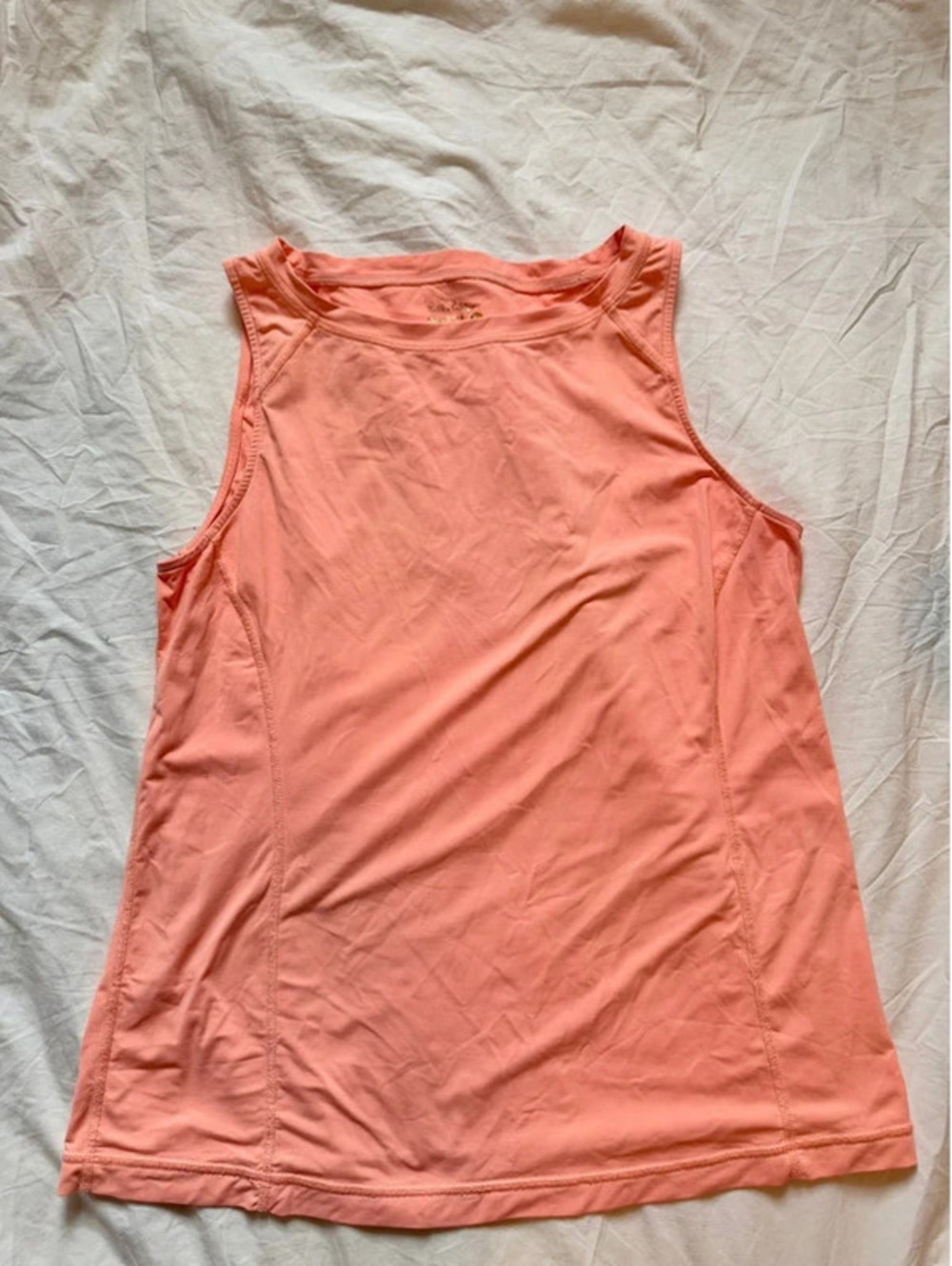 Lilly Pulitzer Luxletic Coral Boatneck Tank L Preppy Pickleball Tennis Coastal